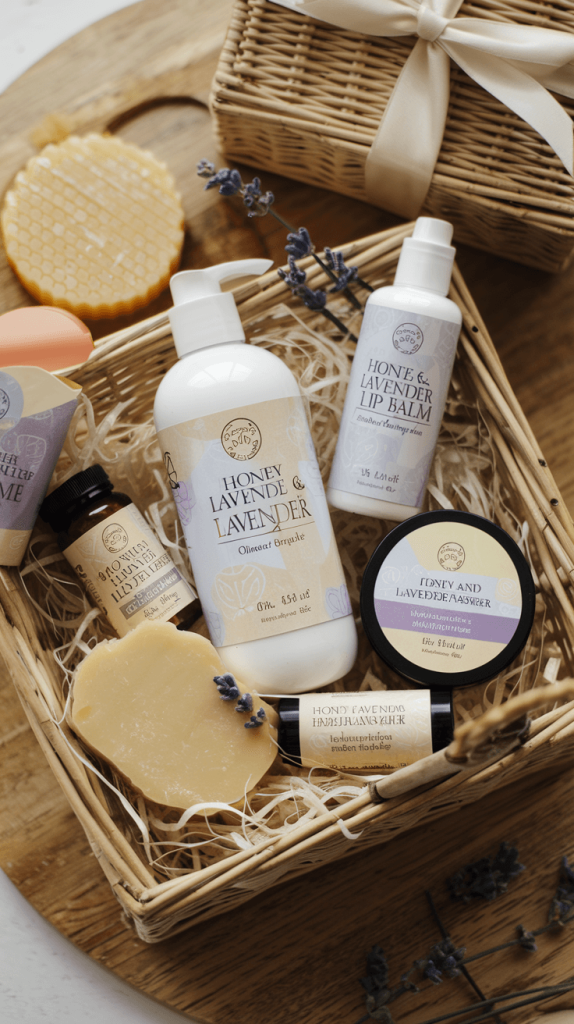 A sustainable skincare gift set featuring organic and plastic-free packaging.