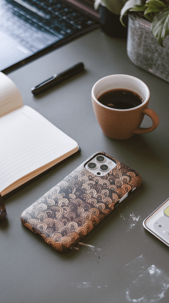 A biodegradable phone case made from eco-friendly materials, reducing plastic waste.