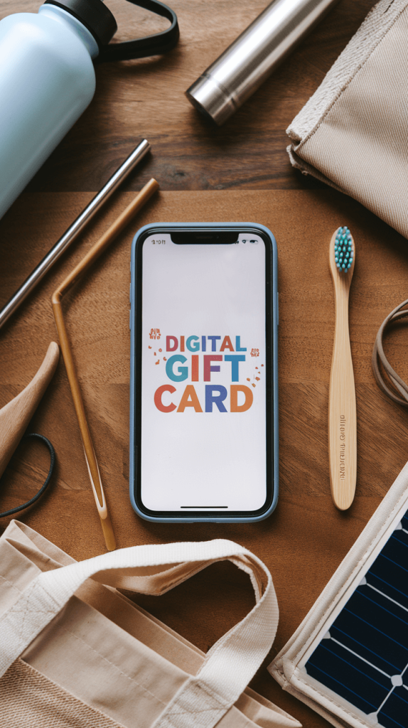 A digital gift card for a sustainable brand, an eco-friendly alternative to traditional gifting.